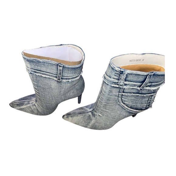 Brand new Vivanly Stiletto high heel short boots light denim - Picture 4 of 5